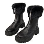 Damskie ocieplane botki ze sztucznym futerkiem 38