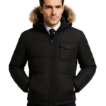 Męska kurtka wodoodporna czarna z kapturem, rozmiar XL