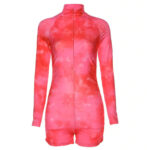 Kombinezon sportowy różowy z długim rękawem Rozmiar M