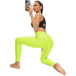 Damskie legginsy sportowe z wysokim stanem i kieszeniami  M