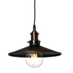 LAMPA WISZACA PŁASKA INDUSTRIALNA CZARNA 22cm