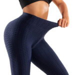 Damskie legginsy push-up karbowane sportowe z wysokim stanem M getry fitness