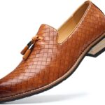 Eleganckie męskie z eko skóry półbuty brązowe 41