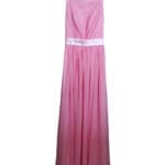 Szyfonowa maxi elegancka sukienka na ramiączkach różowa