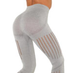 Legginsy fitness z wysokim stanem szare M