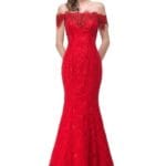 Czerwona sukienka syrenka z cekinami gorsetowym wiązaniem L 40/42