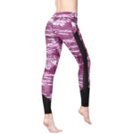 Legginsy fitness z nadrukiem różowe S