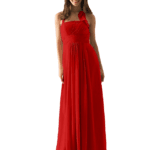 Szyfonowa elegancka sukienka zakładana na szyję