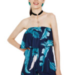 Kombinezon letni bez ramiączek tropikalny wzór Boho Rozmiar XL