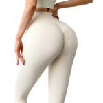 Legginsy fitness push up w kolorze beżowym