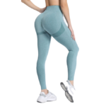 Legginsy push up z wysokim stanem turkusowe