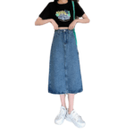 Trapezowa spódnica jeansowa midl