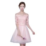 Sukienka różowa koronkową górą tiulowym dołem odkryte ramiona S/M