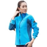 Damska bluza polarowa trekkingowa L niebieska oddychająca z zamkiem