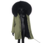 Ocieplana damska parka z kapturem 2w1