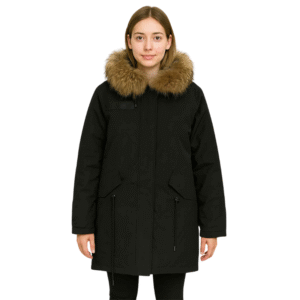 Ocieplana damska parka z kapturem 2w1 L