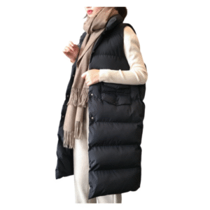 Długi puchowy bezrękawnik M/L