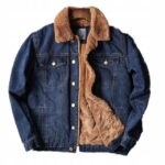 VGEBLYU Ocieplana męska kurtka jeansowa