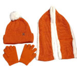 Dziecięcy 3-częściowy komplet zimowy pomarańczowy