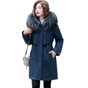 Ocieplana zimowa parka damska z futerkiem L/XL