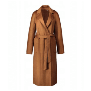 Brązowy płaszcz damski z paskiem w talii rozmiar XL