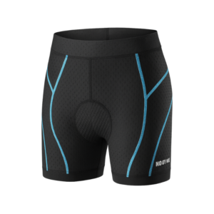 Spodenki rowerowe damskie NOOYME EU 40/42 L 40–42 czarne z niebieskimi przeszyciami