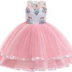 Kostium dziecięcy sukienka jednorożec z tiulem aplikacjami 3D 95–105cm 2-3 lat