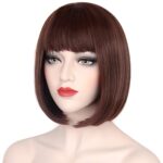 Peruka Bob Brązowa z Prostą Grzywką