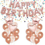 Dekoracja balonowa balony różowe złoto HAPPY BIRTHDAY