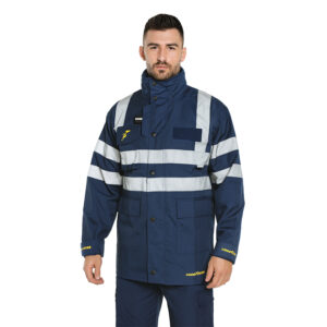 Kurtka ochronna BHP odblaskowa przeciwdeszczowa z kapturem XL/XXL