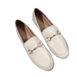 Mokasyny damskie ze skóry ekologicznej z ozdobą