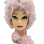 Damska futrzana zimowa czapka uszatka Różowa