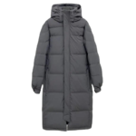 Puchowa damska SZARA kurtka z kapturem rozmiar S