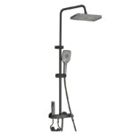 Zestaw prysznicowy natynkowy czarny cyfrowy