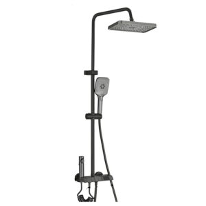 Zestaw prysznicowy natynkowy czarny cyfrowy