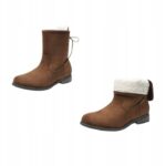 Botki damskie brązowe ocieplane zamszowe za kostkę wygodne rozmiar 37