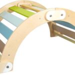 Drewniana huśtawka i drabinka 2w1