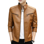 Męska kurtka skórzana ze stójką rozmiar XS