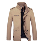 Beżowa kurtka męska casual bawełna lekka wiosna–lato M