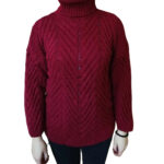 Damski wzorzysty golf z długim rękawem