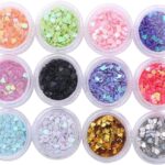 12 pudełek cekiny do paznokci