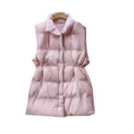 Pikowana damska kamizelka pudrowy róż