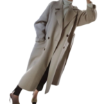 Damski midi płaszcz jesienny