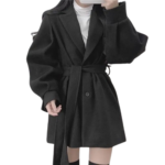 Czarny płaszcz oversize męski wygodny stylowy rozmiar L