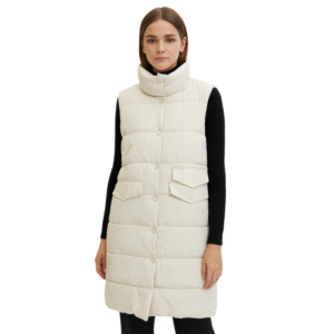 Bezrękawnik damski beżowy jesienno-zimowy wodoodporny rozmiar M