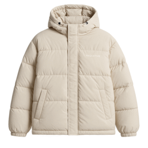 Beżowa męska kurtka puchowa M oversize