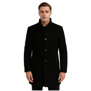 Czarny elegancki płaszcz męski S/M