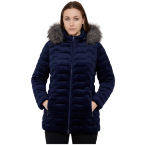 Welurowa kurtka z odpinanym kapturem L