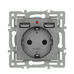 Gniazdko Antracyt 2xUSB 2100mA bez ramki