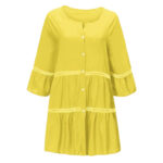 Letnia damska bawełniana sukienka żółta XXL